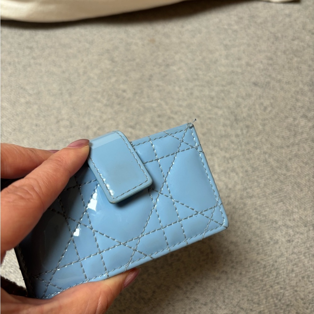 Dior Blue Quilted Card Holder - Picture 8 of 8